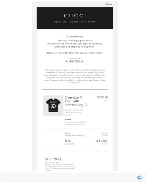 gucci receipt email|gucci receipt generator.